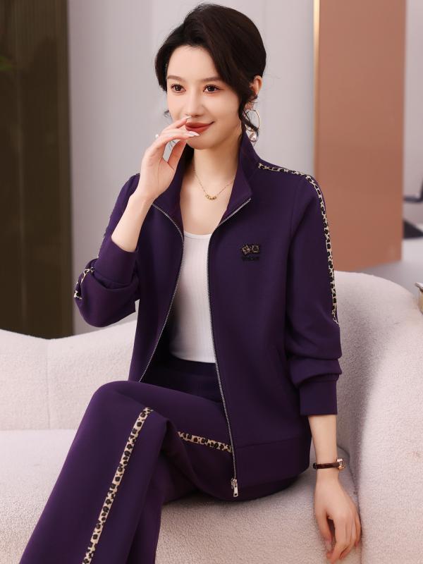 セットアップ レディース 春秋 スウェット ツーピース スタンドカラー 長袖 ジップアップ おしゃれ 若..