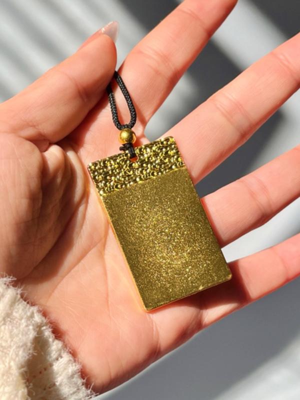 ネックレス メンズ レディース ユニセックス シルバー 金メッキ 祥雲柄 無事息災 開運 お守り スクエア プレート ソリッド ペンダント シンプル