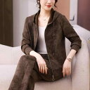 スポーツウェア レディース セットアップ 春秋 綿混 ポリエステル ストレッチ パーカー ジップアップ おしゃれ スタイリッシュ 若見え 体型カバー カジュアル...