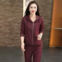 セットアップ レディース 春秋 韓国 40代 若見え 小柄向け スポーツカジュアル 長袖 立襟 ジップアップ スウェット 綿混 伸縮性 上下セット 普段使い