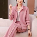 セットアップ レディース 春秋 スタンドカラー スウェット トレーナー 長袖 ロングパンツ 伸縮性 おしゃれ 普段使い カジュアル 2点セット ツーピース