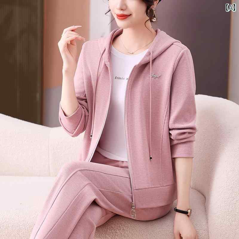 スウェット セットアップ レディース ミセス パーカー フード付き ジップアップ カジュアル スポーツ ..