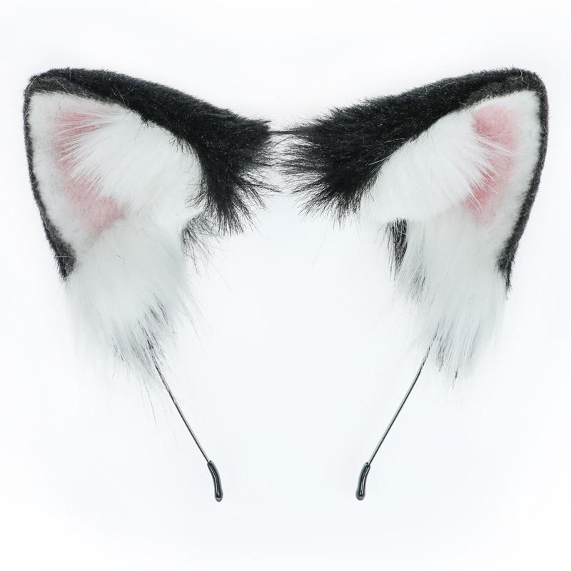カチューシャ ハスキー犬耳 手作り ハンドメイド コスプレ 仮装 イベント ハロウィン パーティー 学園..