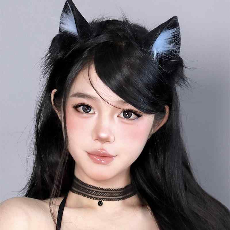 ヘッドドレス 猫耳カチューシャ 獣耳 猫娘 ロリータ ファッション ふわふわ もこもこ リアル 立体 かわ..