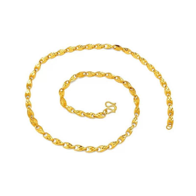 ネックレス メンズ レディース カップル ペア 金メッキ ゴールドメッキ ホロー 中空 麦穂 縄目 ツイス..