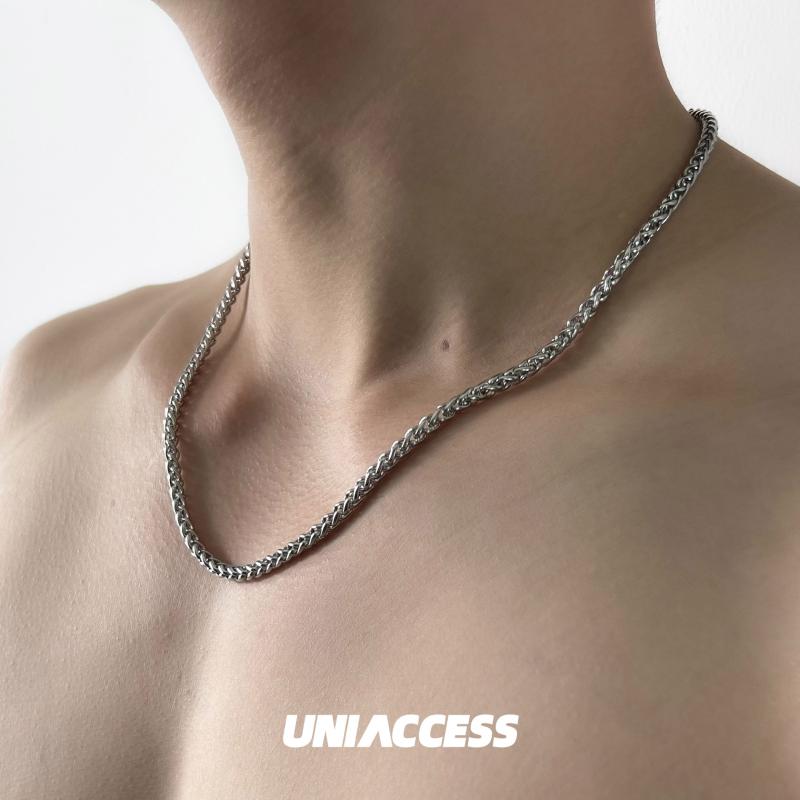 ネックレス メンズ 男性用 ペア ジェンダーレス チタン鋼 シンプル クール モード アメリカンスタイル ..