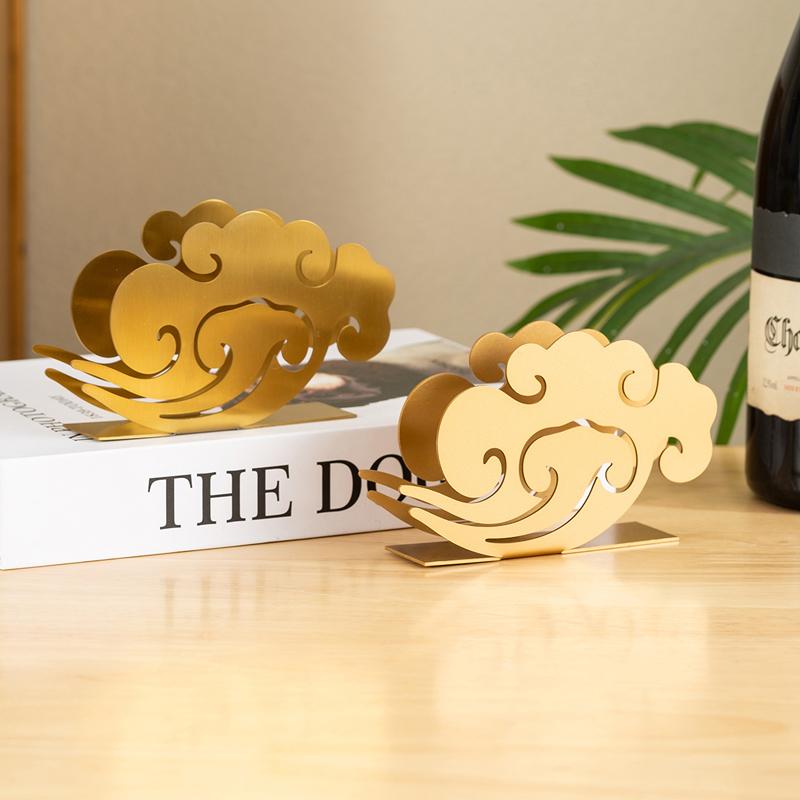 ペーパーナプキン ホルダー つまようじ立て 卓上 ステンレス 祥雲 中華風 古典 レトロ ダイニング レストラン 業務用 おしゃれ マットゴールド マットシルバー 焼き付け塗装 電気メッキ加工