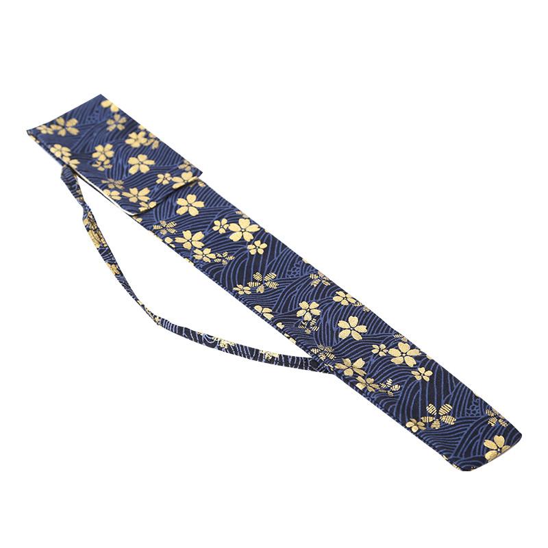 扇子 カバー ストラップ 持ち運び おしゃれ 袋 宋錦 綿麻 リネン 古風 中国 アジアン 折り畳み 留め 飾り小物 プレゼント 桜 ドラゴン 波 カーキ 青 紫