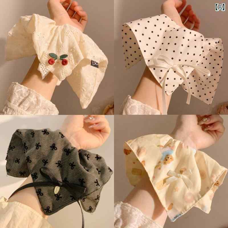 ヘアアクセサリー レディース 女性用 シュシュ スカーフ付き ボリューム ビッグ ポニーテール レース ..