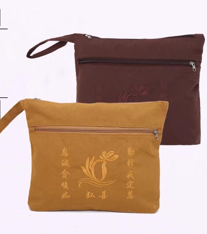 経本 数珠入れ 袋 バッグ ポーチ 収納 男女兼用 仏教 法衣 袈裟 経典 瞑想 巡礼 キャンバス 大容量 整..