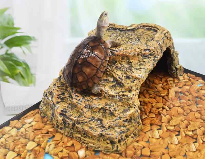 亀 陸地 レイアウト 水槽 爬虫類 登り台 スロープ 階段 隠れ家 シェルター 休憩 日向ぼっこ リアル 岩石調 安定 多機能 アクアリウム テラリウム 飼育 シンプル 洞窟