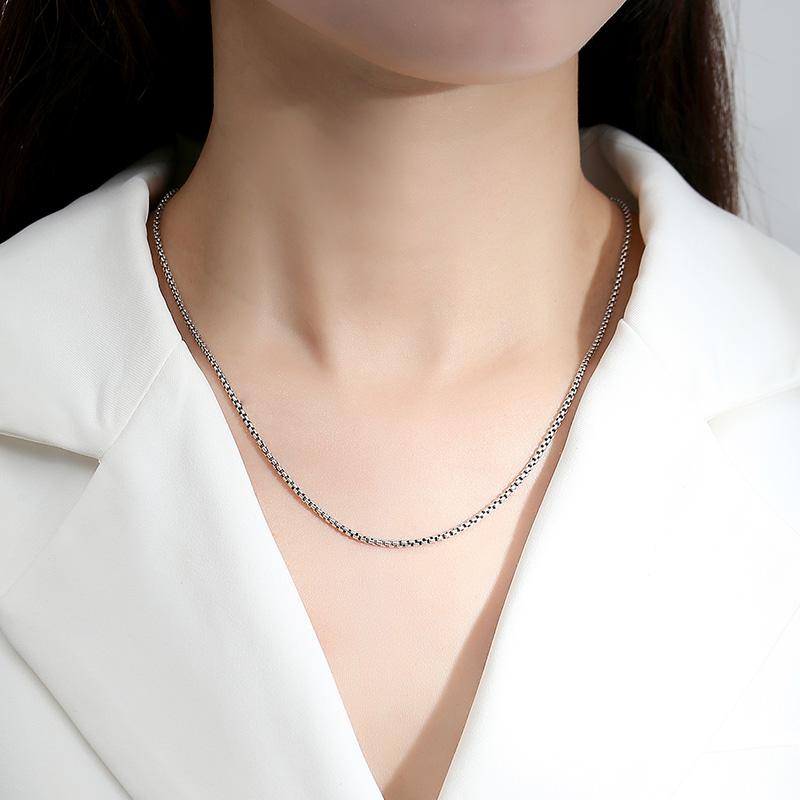 ネックレス メンズ レディース ユニセックス シルバー シルバー ラウンドボックスチェーン ベネチアンチェーン いぶし加工 アンティーク調 シンプル ロング 首飾り セーターチェーン