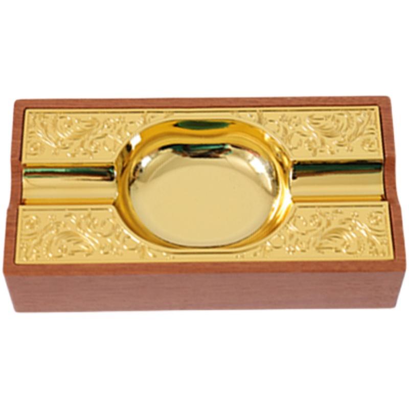 葉巻 灰皿 おしゃれ アッシュトレイ ステンレス製 木製 スタイリッシュ モダン シガー用 家庭用 携帯用..