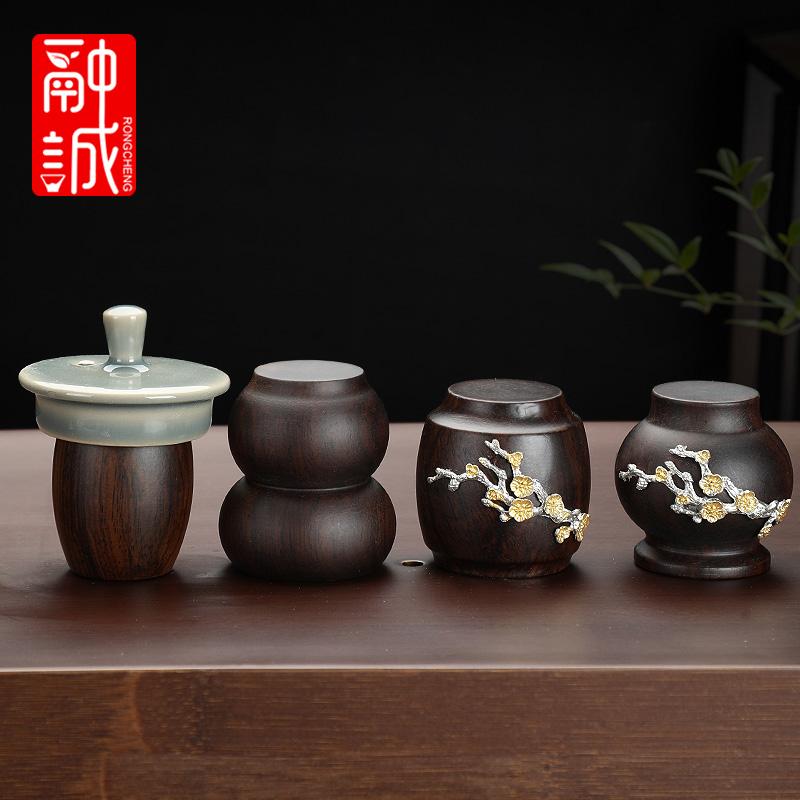 茶道具 蓋置 おしゃれ 黒檀 木製 スタンド ホルダー カップ 茶器 中国風 レトロ 伝統 来客用 おもてなし ティータイム シンプル 木目 ..