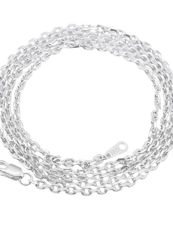 ネックレス シルバー 銀 メンズ レディース ペア 角チェーン 十字チェーン 鎖骨 ショート ロング セー..