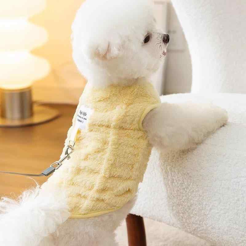 犬服 小型犬 秋冬用 ドッグウェア 厚手 裏起毛 防寒 保温 テディ シュナウザー ビションフリーゼ 牽引用
