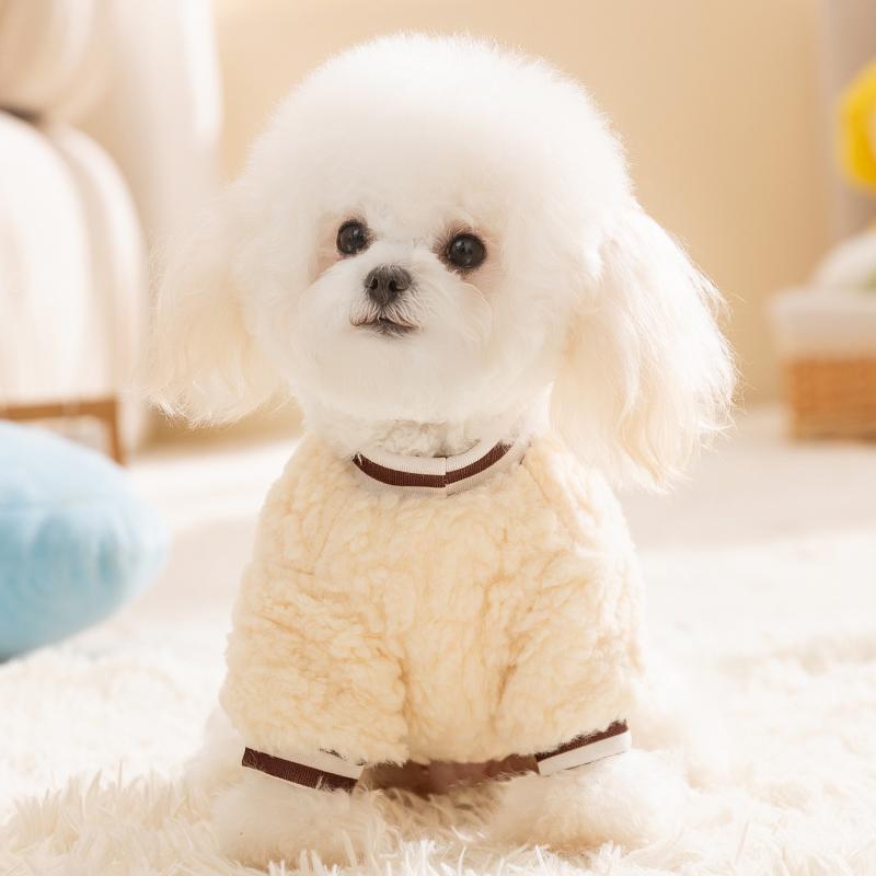 犬猫用ウェア 小型犬 子犬 猫用 秋冬 冬 ボア フリース 中綿入り ジャケット 保温 防寒 暖かい カジュアル お散歩 部屋着 ポリエステル 白熊柄 ブラウンチェック ストライプ柄 ポケット