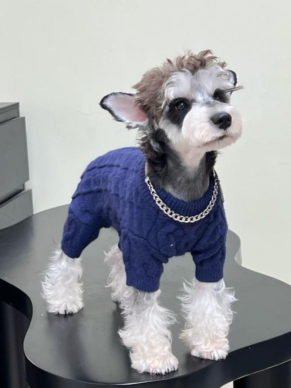 セーター 犬猫用 ペット ドッグウェア キャットウェア 四つ足服 つなぎ ニット フリース 裏起毛 あったか 保温 防寒 秋冬 シュナウザー ビション ポメラニアン トイプードル 散歩 部屋着