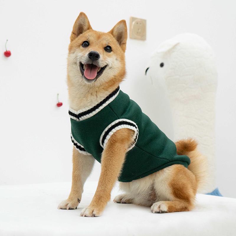 ドッグウェア 小型犬 中型犬 柴犬 コーギー ビションフリーゼ テディ 秋冬 カレッジ風 セーター ニット トレーナー スウェット 保温 防寒 暖かい 快適 伸縮性 コットン リネン 綿麻 散歩 普段使い