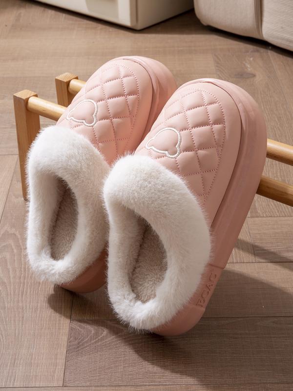 ルームシューズ 男女兼用 カップル かわいい 秋冬 防水 裏ボア フリース モコモコ あったか 暖かい 室..