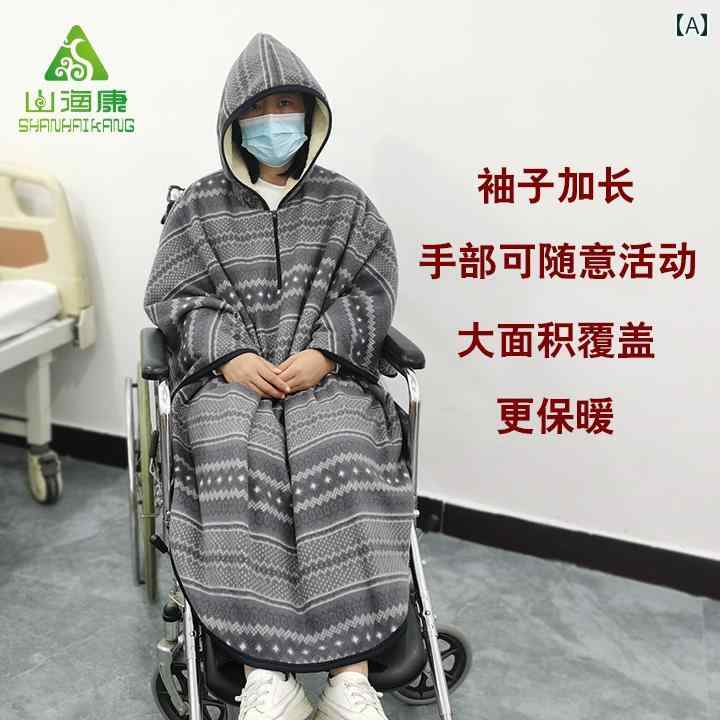 ブランケット シニア 高齢者 車椅子用 防風 保温 あったか 裏起毛 厚手 ショール ひざ掛け ポンチョ サンゴフリース 秋冬 屋外 アウトドア 介護 介助 frontop-13207296 フロントップ楽天市場店 サンプル画像2