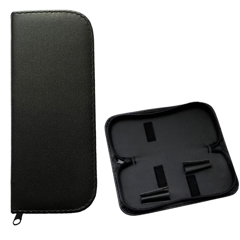 ハサミ ケース 収納 カバー シザー 美容師 ポータブル ツール ボックス 大容量 レザー シンプル 黒 おしゃれ 持ち運び 工具 ジッパー