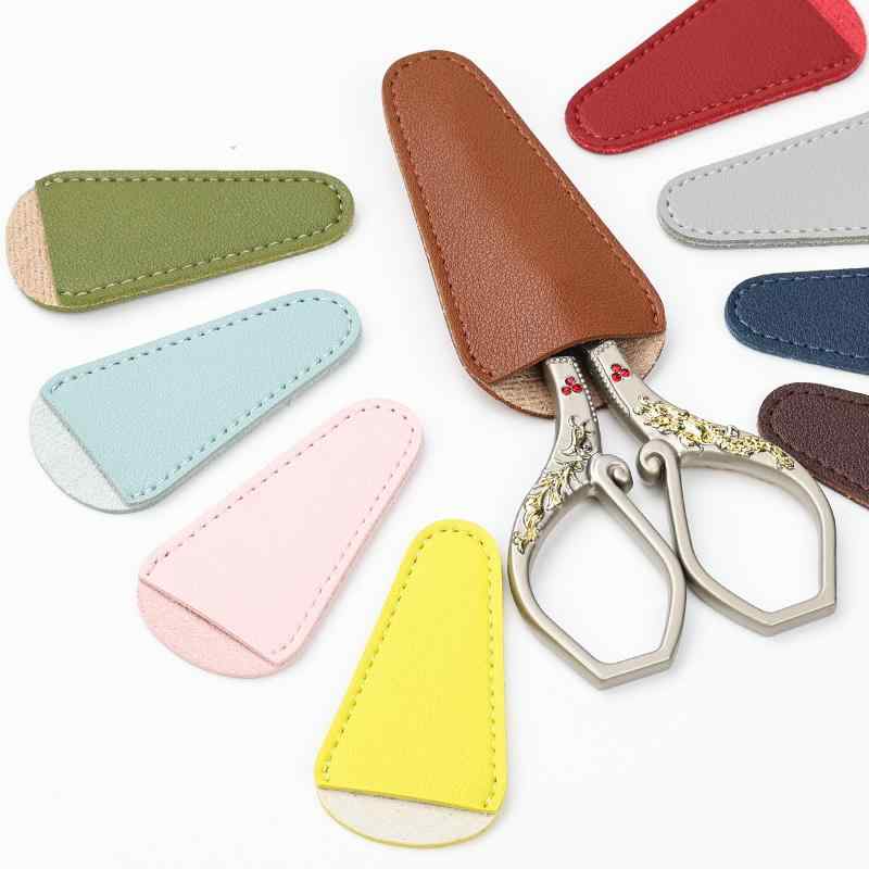 ハサミ ケース 収納 カバー 子供 家庭用 散髪 手芸 工作 シザー 刃先 保護 レザー コンパクト ピンク ..