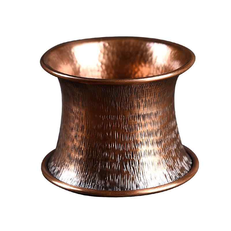 茶道具 蓋置 茶具 紫銅 槌目模様 和風 レトロ 茶漉し置き 茶こし台 銅製茶托 濾過網スタンド アクセサリー 重厚感 エレガント シンプル