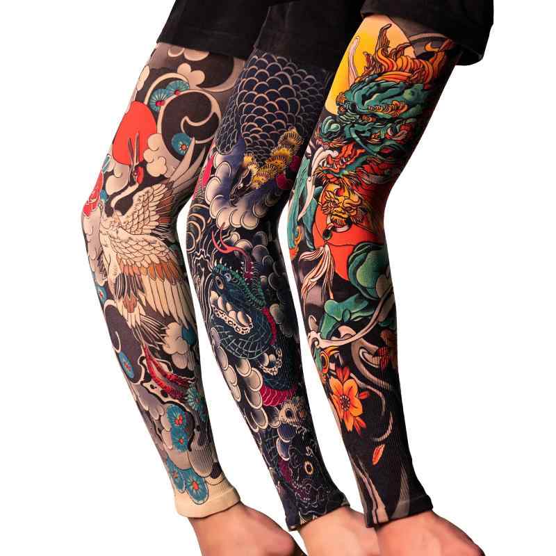 アームカバー 男女兼用 接触冷感 スポーツ アウトドア フィッシング レジャー タトゥー風 和柄 花柄 お..