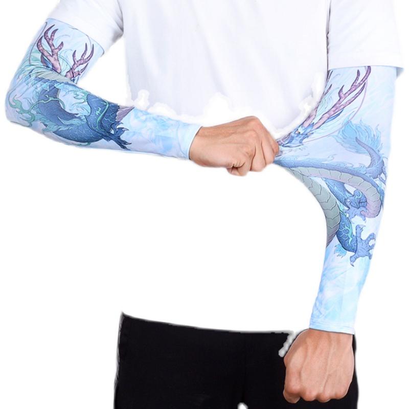 レッグカバー 男女兼用 メンズ レディース ロング 接触冷感 日焼け防止 吸汗速乾 伸縮性 スポーツ サイクリング アウトドア 大きいサイズ ゆったり アームカバー 膝サポーター セット タトゥー柄 迷彩柄 春夏