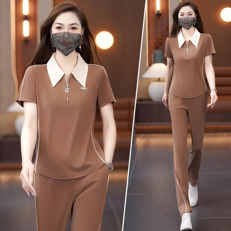 セットアップ レディース 低身長 小柄 春夏 半袖 オープンカラー 接触冷感 性 再生繊維 個性的な カジ..