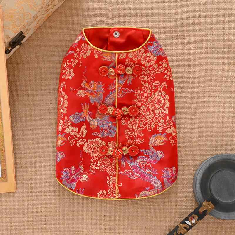 ペットウェア 小型犬 猫用 ワンちゃん 春夏 薄手 唐装 漢服 中華風 新年 結婚式 フォーマル 慶事 縁起..