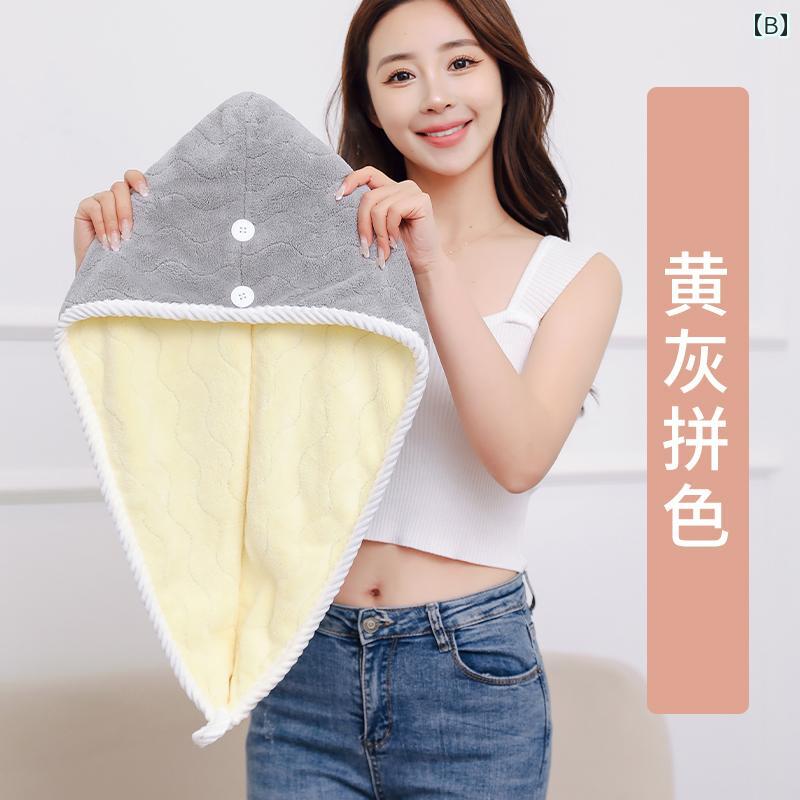 タオルキャップ レディース 超吸水 速乾 ヘアドライ 厚手 ふわふわ ヘアケア ター...