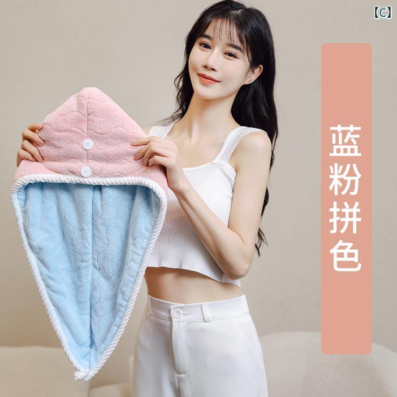 タオルキャップ レディース 超吸水 速乾 ヘアドライ 厚手 ふわふわ ヘアケア ター...