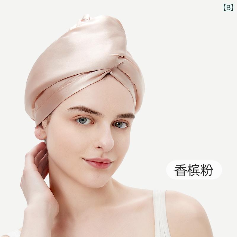 ヘアドライキャップ レディース ダブル 吸水性抜群 速乾 バスキャップ ターバン お...