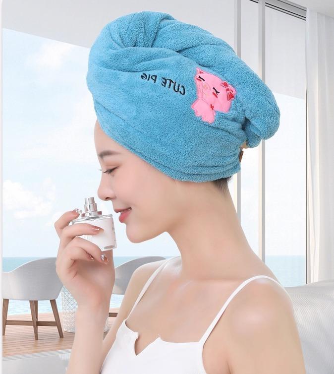 ヘアドライキャップ レディース 超吸水 速乾 厚手 タオルキャップ ターバン 髪の毛用 お風呂上り ふわ..