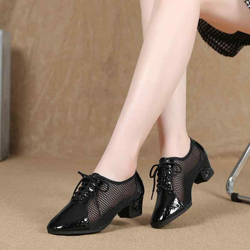 ダンスシューズ レディース 女性用 ラテン 社交ダンス モダン 練習 競技 本革 牛革 レザー メッシュ 通..