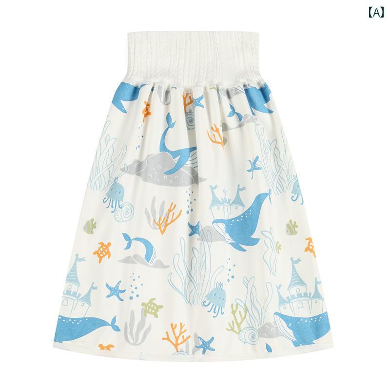 トレーニングパンツ おねしょスカート 男の子 女の子 ベビー キッズ 子供用 綿 吸湿速乾 洗える 防水 漏れ防止 トイレトレーニング かわいい 植物柄 トレパン