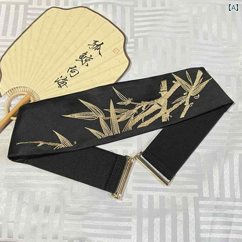 For Women - ベルト レディース 刺しゅう ウエストマーク サッシュベルト 布製 伸縮性 オリエンタル 漢服 レトロ ヴィンテージ風 スカート ワンピース 装飾