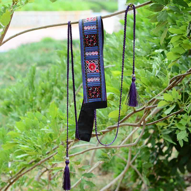 ・要素: 刺繡・スタイル: 民族風・タイプ: ベルト・幅: 6cm・対象: 中年層・柄: 花柄・サイズ: 75cm・主な素材: 布・素材加工: 光沢仕上げ・性別: 女性・カラー: ブラック