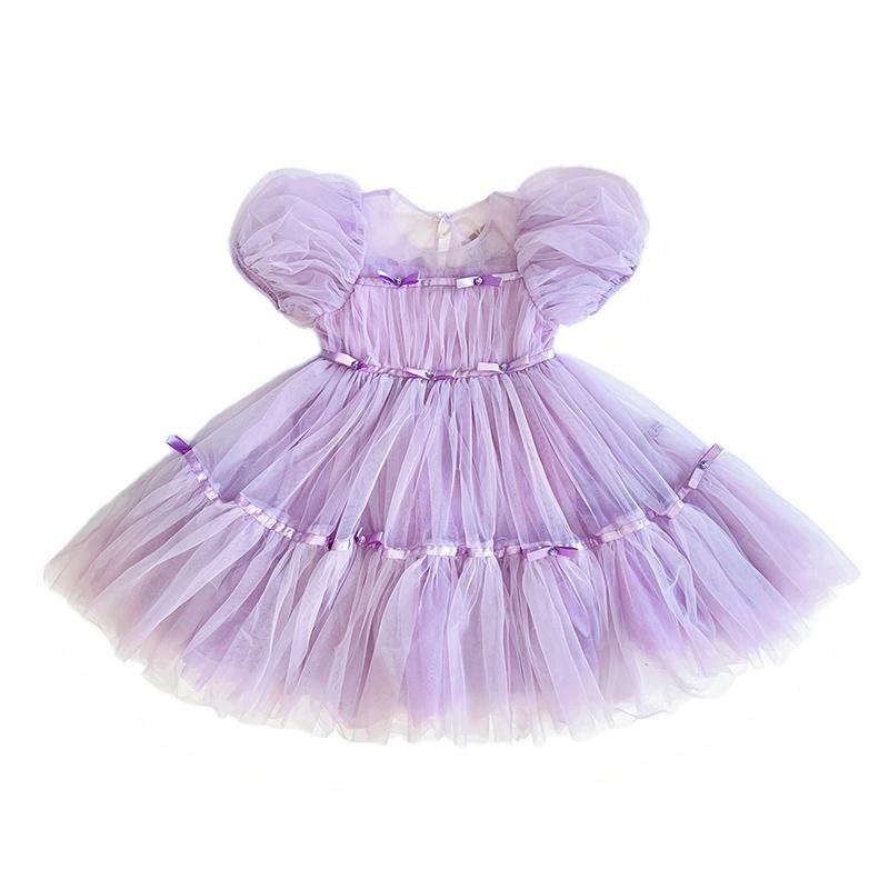 ・スタイル: 韓国・要素: チュール・素材: 混紡・シーン: デイリー・素材構成: 綿50%、ポリエステル50%・スカートタイプ: プリンセスドレス・対象年齢: 18ヶ月、2歳、3歳、4歳、5歳、6歳、7歳、8歳、9歳、10歳、11歳、12歳、13歳・袖丈: 半袖・柄: 無地・性別: 女の子・参考身長: 90cm、100cm、110cm、120cm、130cm、140cm、150cm・カラー展開: パープル、ピンク