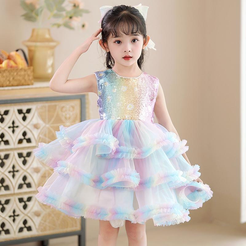 ・スタイル: プリンセス・ドレスタイプ: 発表会衣装・対象年齢: 3歳、4歳、5歳、6歳、7歳、8歳、9歳、10歳、11歳、12歳、13歳・主な素材: ポリエステル65%、綿35%・性別: 女の子・カラー展開: レインボー、ピンク、ブルー、...