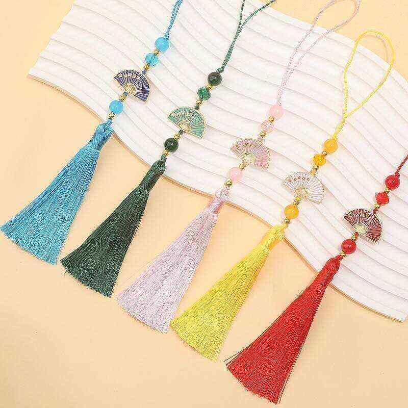 アクセサリーパーツ レトロ アンティーク 中国結び 扇形 タッセル ペンダント チャーム おしゃれ かわ..