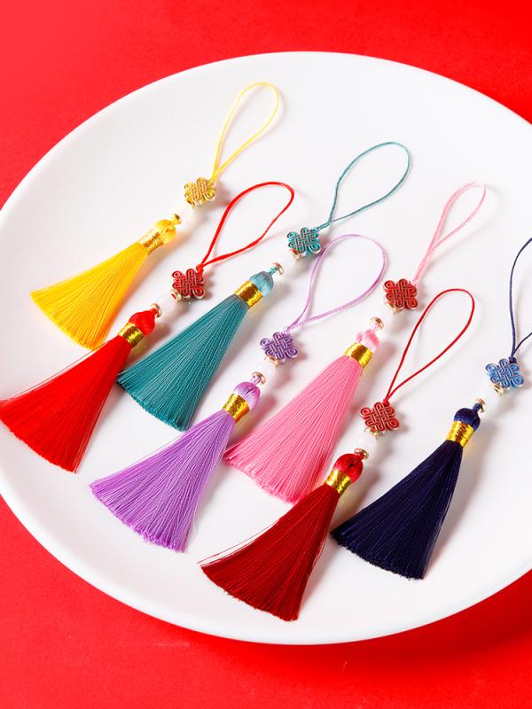 タッセル 中国結び ハンドメイド DIY 手芸パーツ ブックマーク しおり ストラップ チャーム 飾り ナイ..
