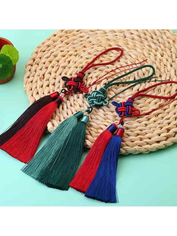 車用吊り飾り 中国結 房飾り 紐 古風 伝統的 和風 手作りキット ポリエステル素材 カラフル 多色展開 ..