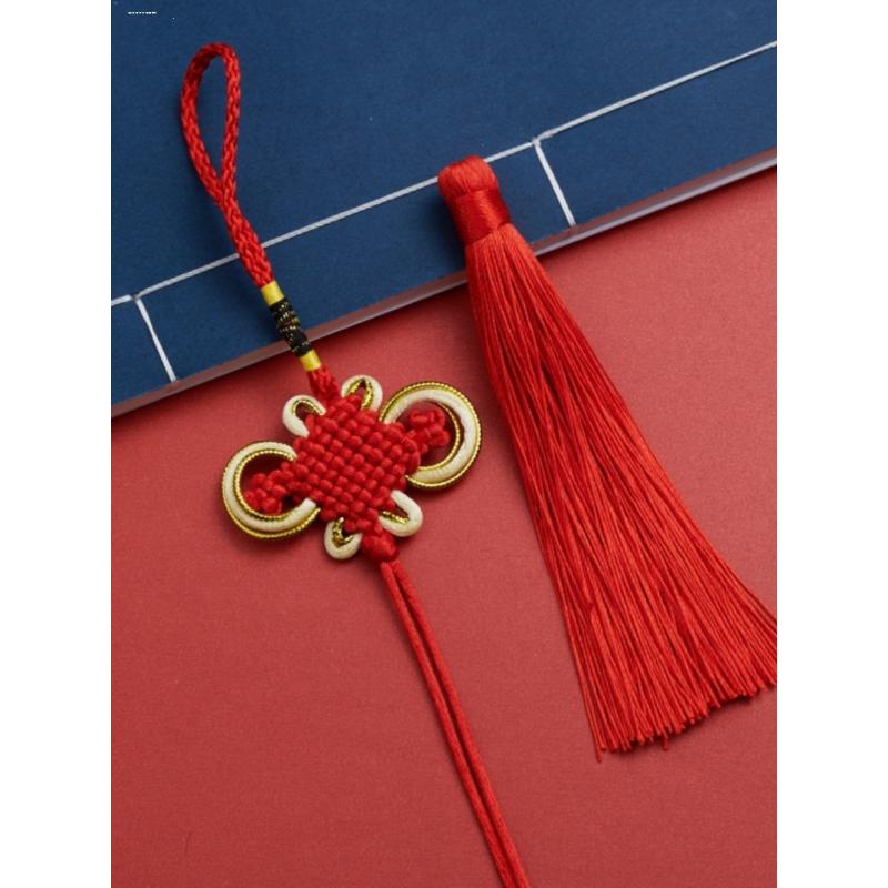 開運グッズ 車内用 赤 ハンドメイド 手編み 五帝銭 十帝銭 中国結び タッセル 吊り下げ 金運 招福 け ..