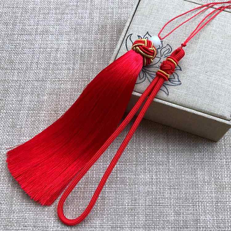 カーアクセサリー 中国結び 飾り 手織り 製 取っ手紐 タッセルセット 車内装飾 ハンドメイド DIY 房飾..