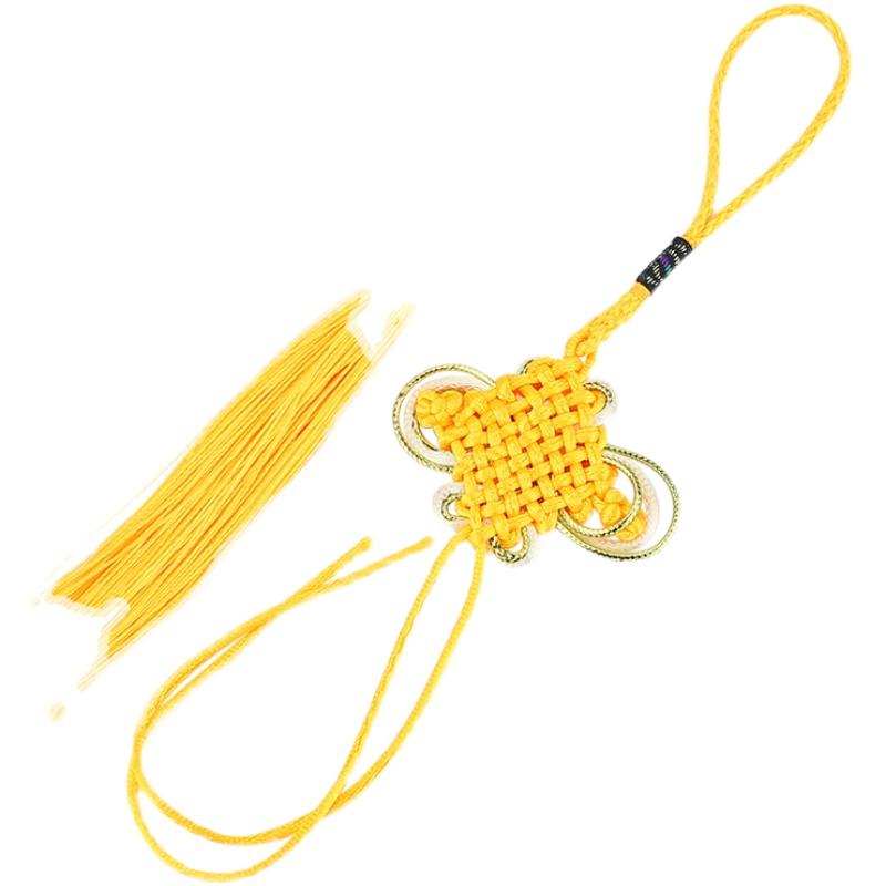 中国結び 手編み 金縁 タッセル 蝶結び 小さめ ミニサイズ 飾り チャーム オーナメント 手芸材料 DIYパーツ ハンドメイド素材 車内装飾 カーアクセサリー 幸運 ラッキーアイテム