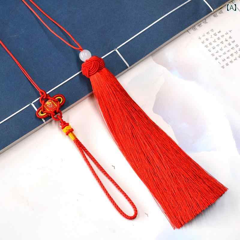 中国結び DIYキット 和風 レトロ 車載用 ハンドル 飾り ストラップ 房飾り タッセル 手作り 材料作成キット アジアンテイスト アクセサリー 複数色展開 ギフト プレゼント