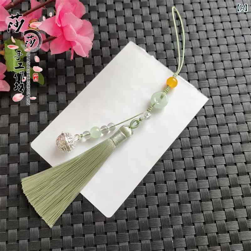 スマホチャーム カップル ペア 宮鈴 琉璃ガラス タッセル 植物モチーフ 中華風 民族調 エスニック かわ..